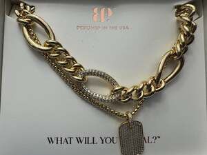 Bomb Party The Brenda Grace Style Council Elite Gold Plated CZ Necklace